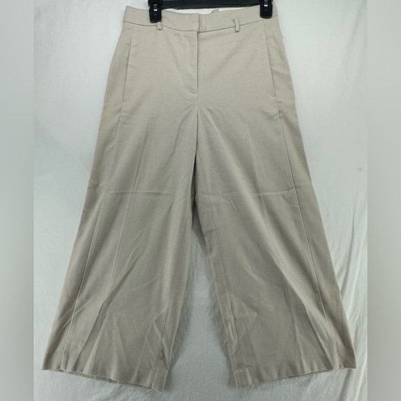 Ann Taylor The Belted Wide Leg Marina Crop Pant Brown Beige NWT Size 2 No Belt - Picture 1 of 11